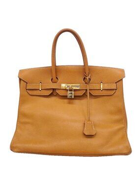 Hermes Handbag Birkin 35 Ardennes Natural Gold